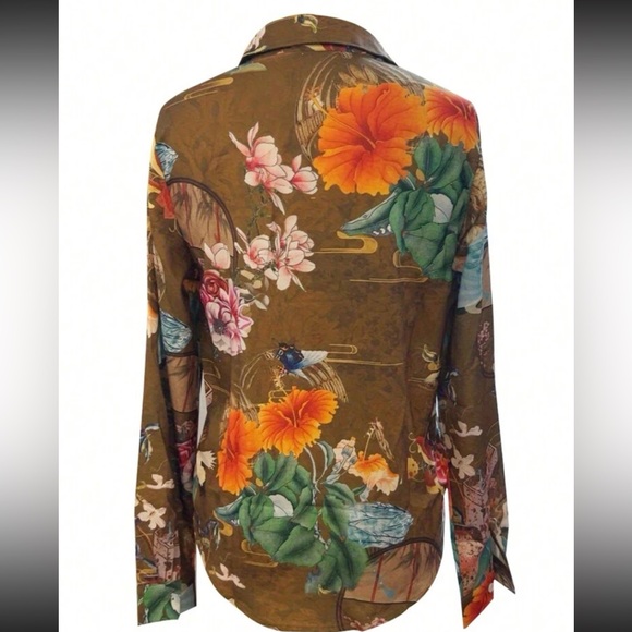 Boho floral print button down shirt - Picture 3 of 16